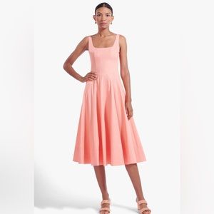 Staud Wells Midi Dress in Grapefruit